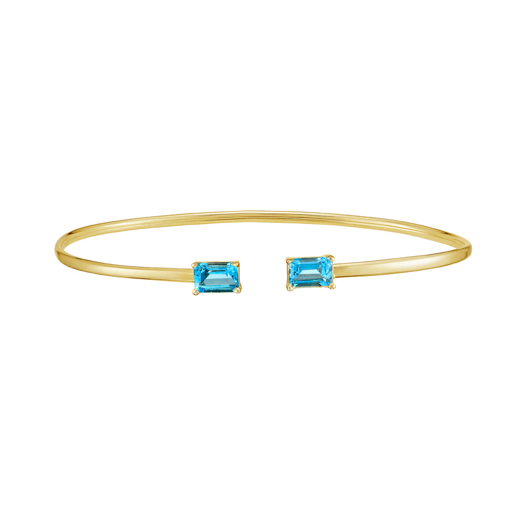 14K Blue Topaz Candy Bangle