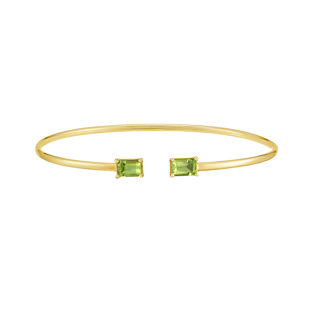 14K Peridot Candy Bangle