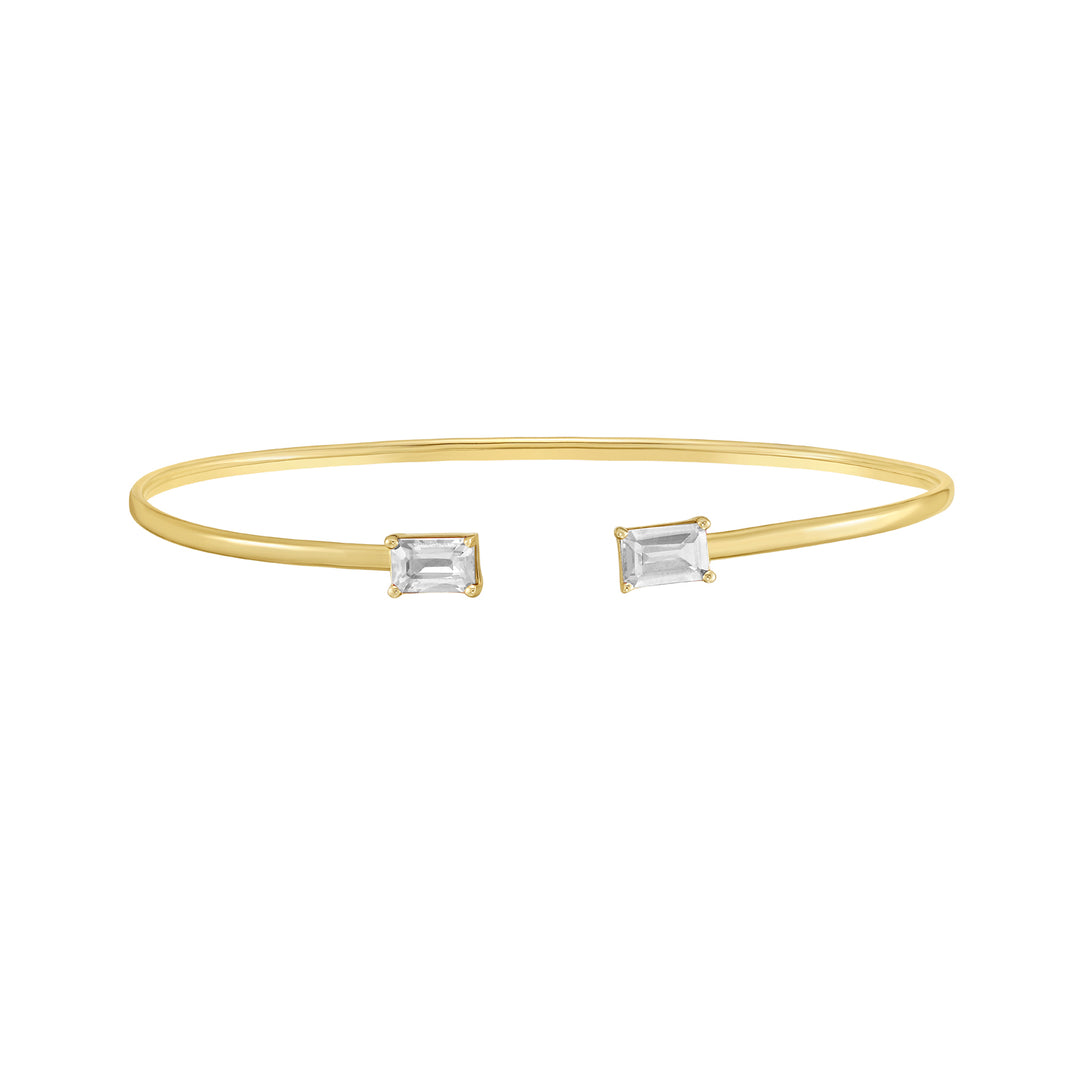 14K White Topaz Candy Bangle
