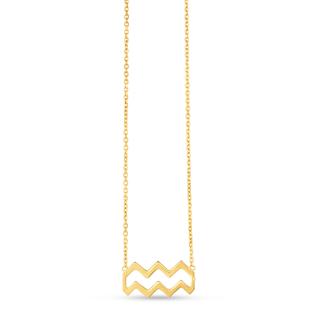14K Gold Aquarius Necklace