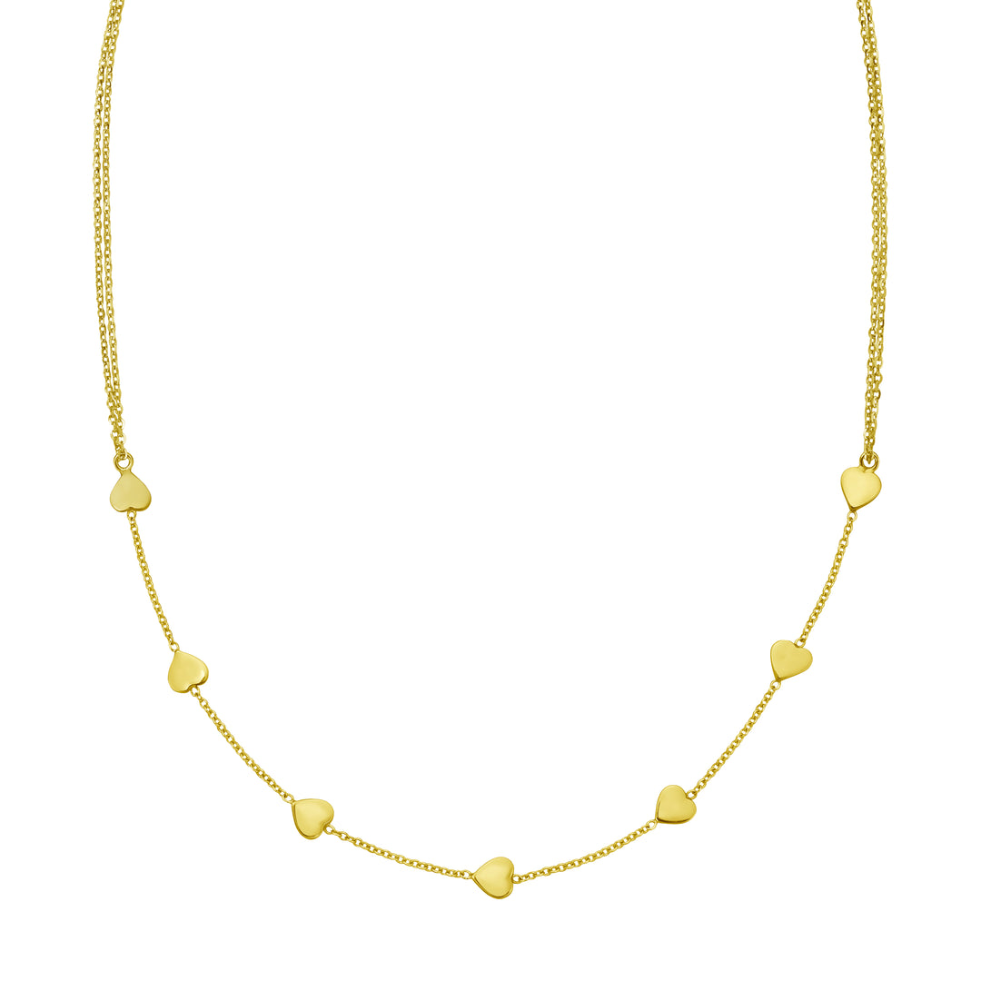 14K Adjustable Heart Link Necklace