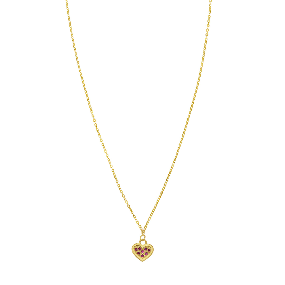 14K Ruby Heart Necklace