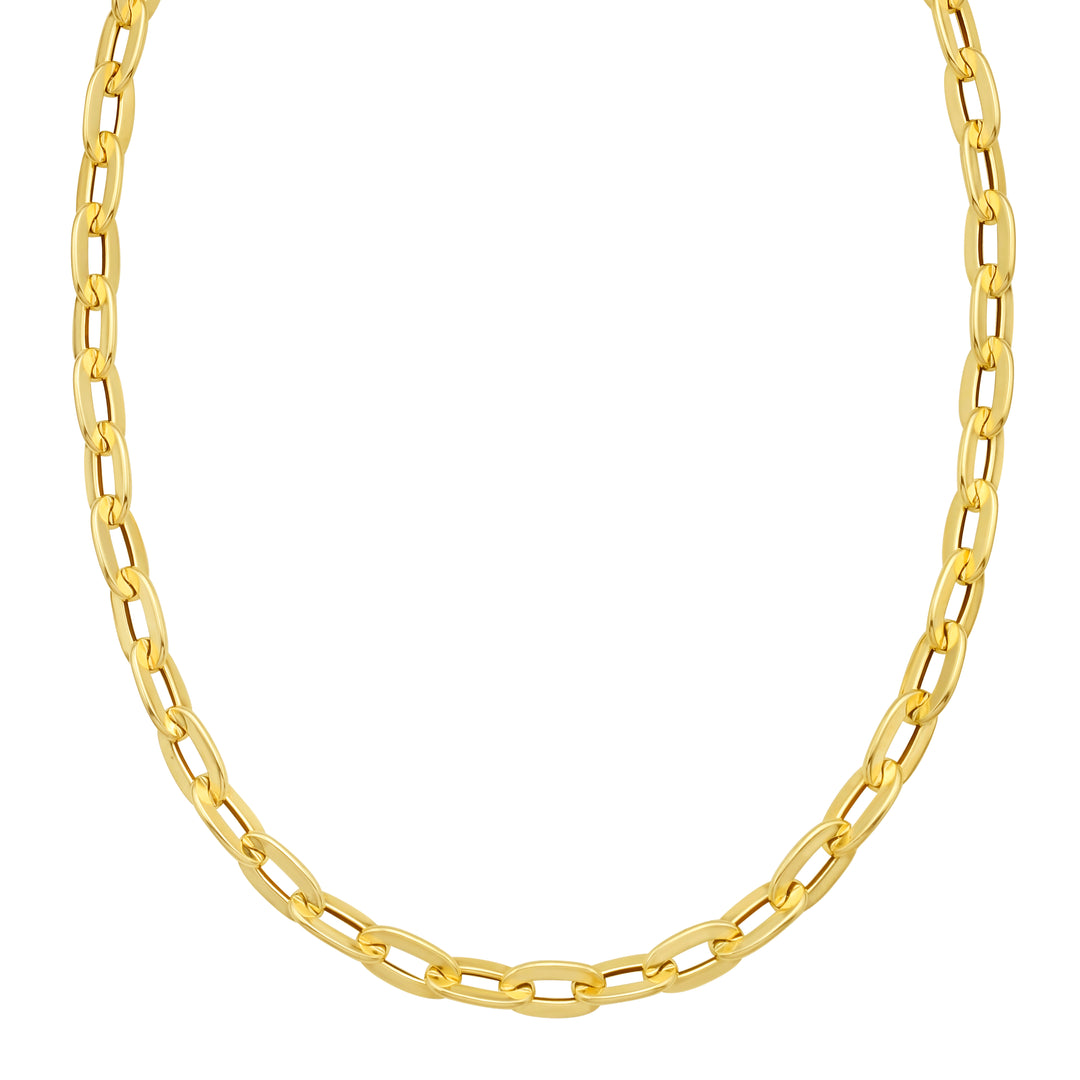 14K Long Mirror Rolo Link Chain