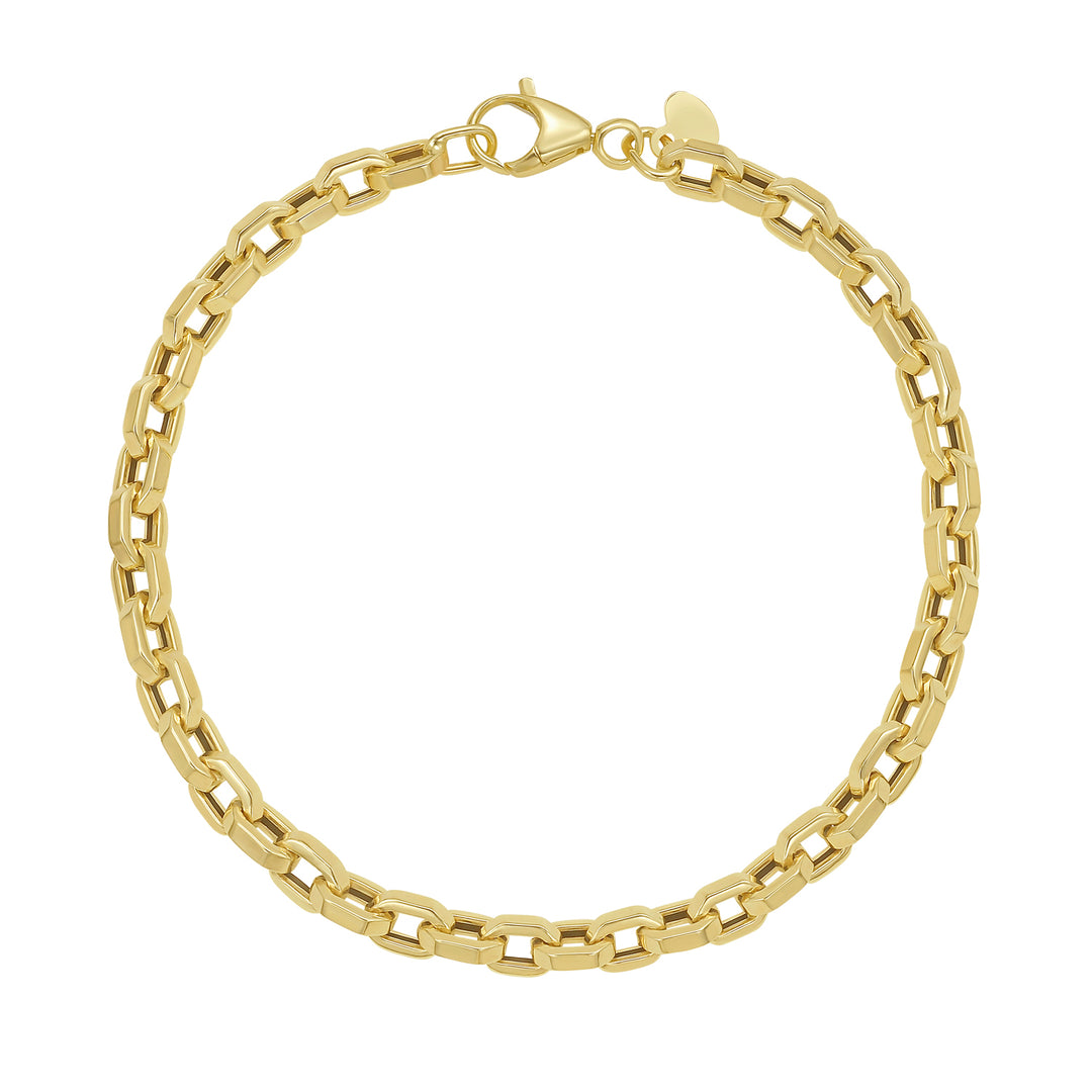 14K Mens Oval Link Bracelet