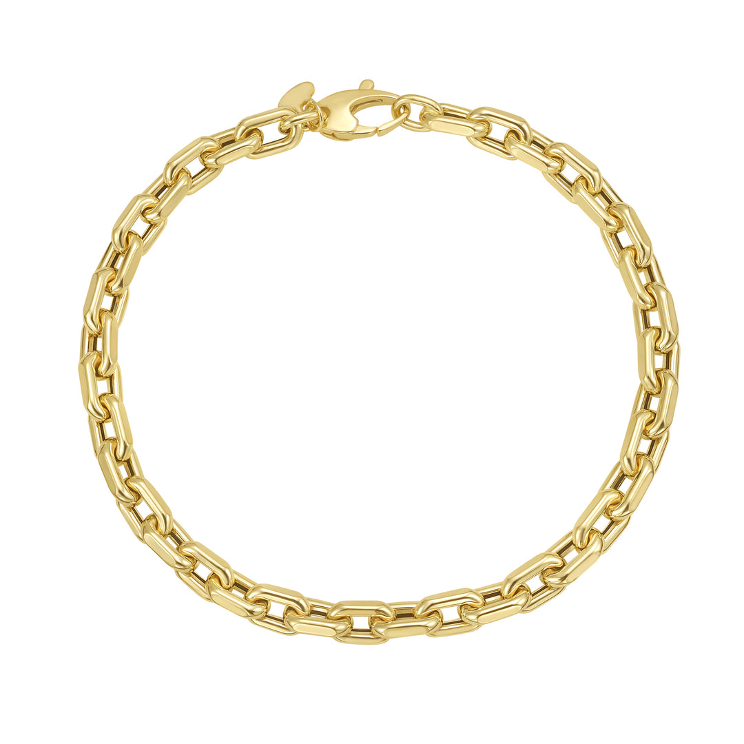 14K Mens Fashion French Cable Link Bracelet