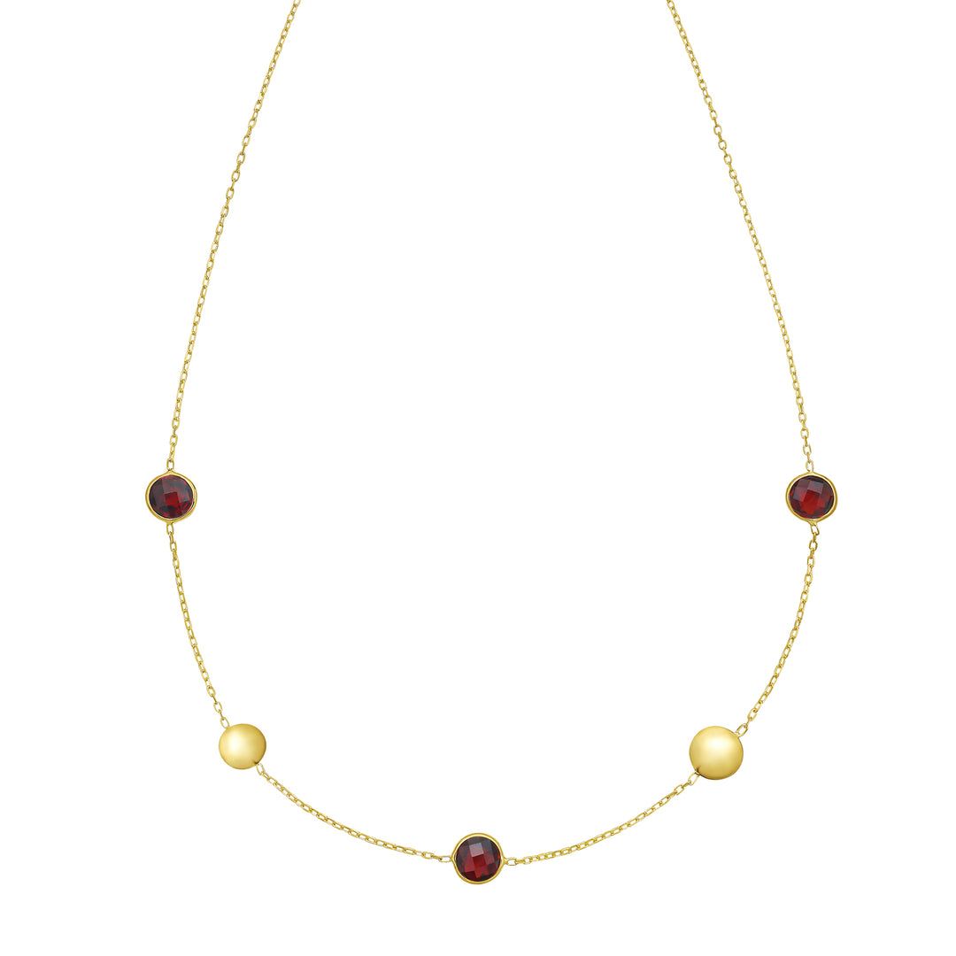 14K Garnet Pebble Necklace