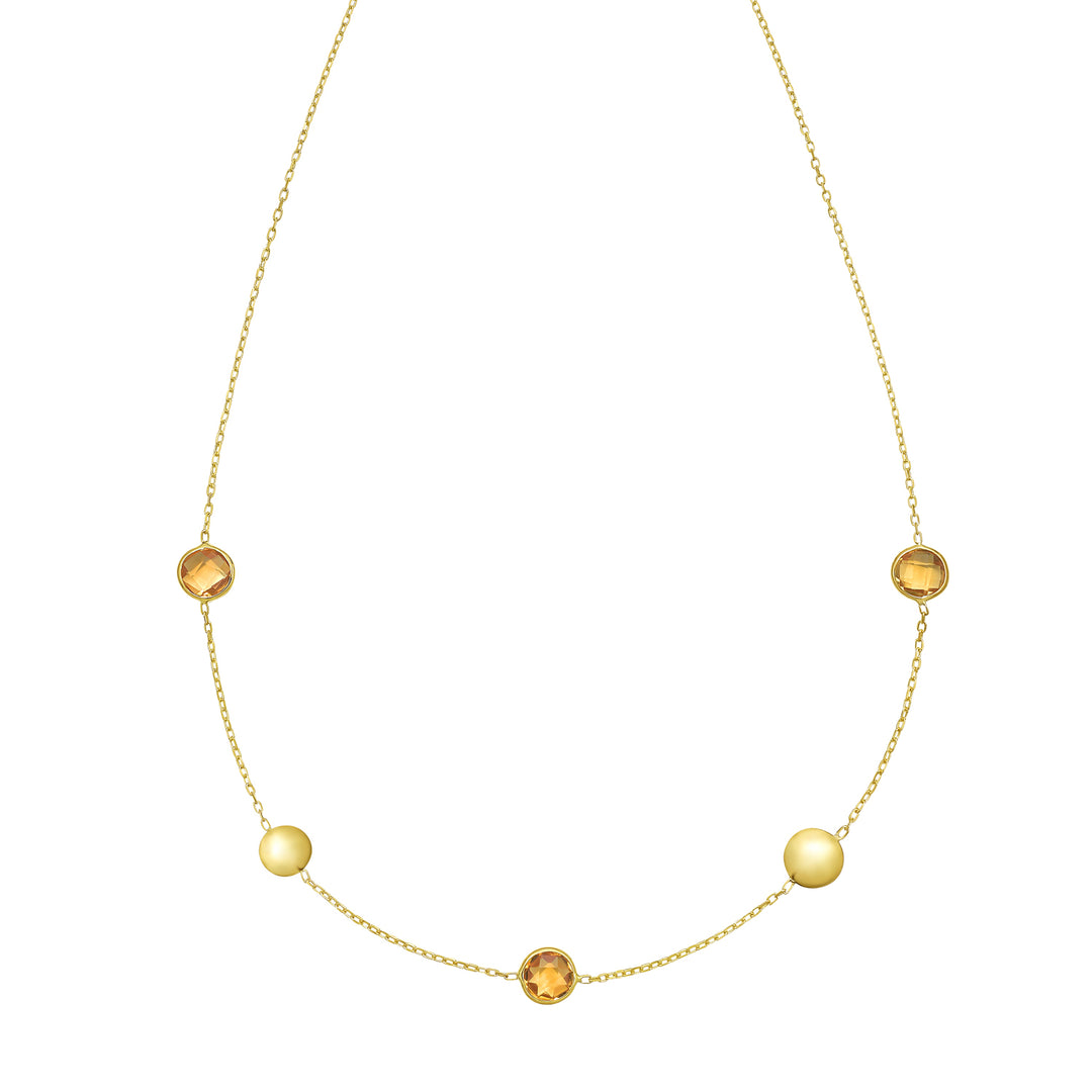 14K Citrine Pebble Necklace