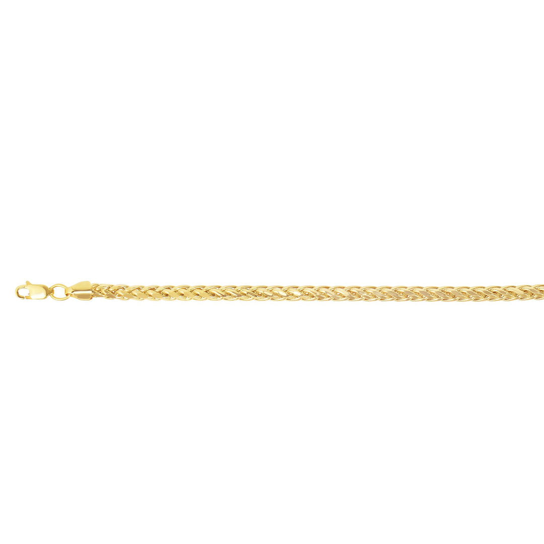 14K Gold 24"" 5.3mm Diamond Cut Lite Round Wheat Chain