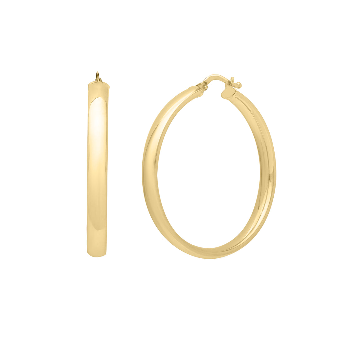 14K Medium Wedding Band Hoops