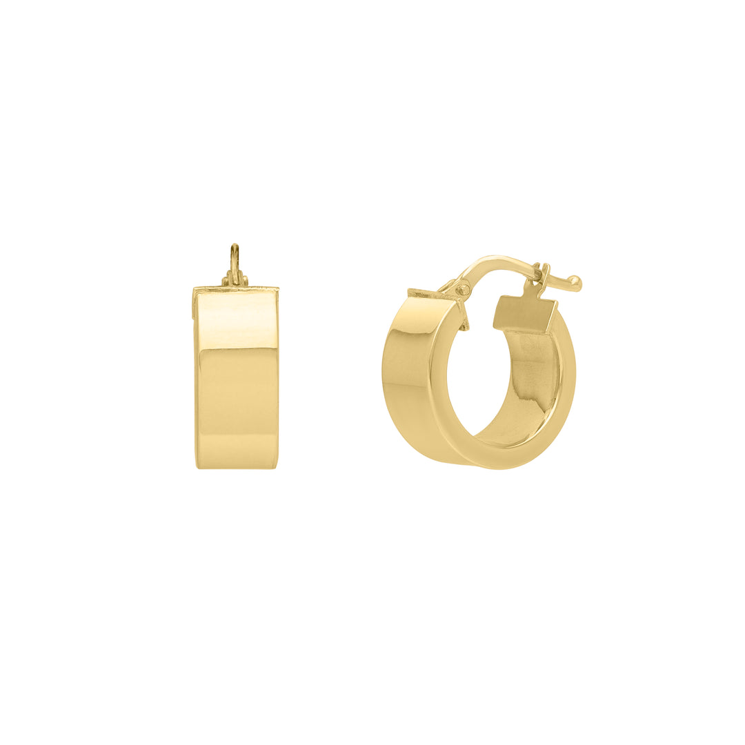 14K Small Wedding Band Hoops