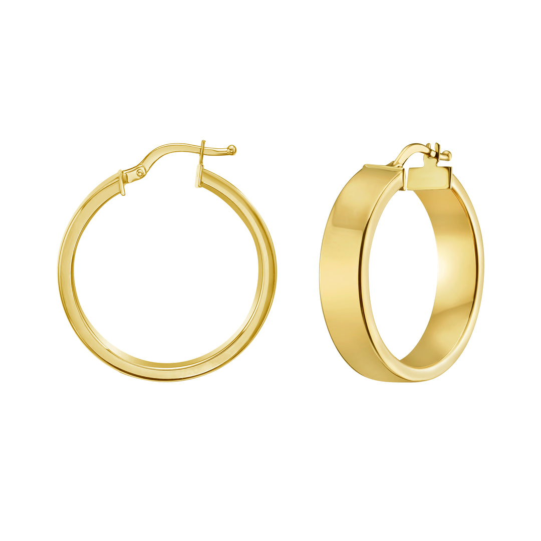 14K Medium Wedding Band Hoops