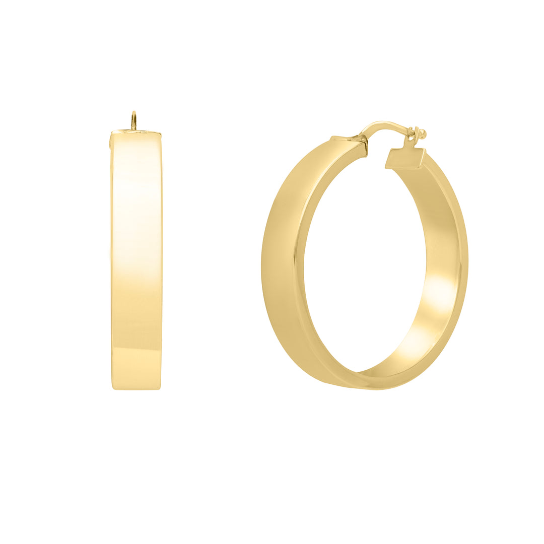 14K Large Wedding Band Hoops