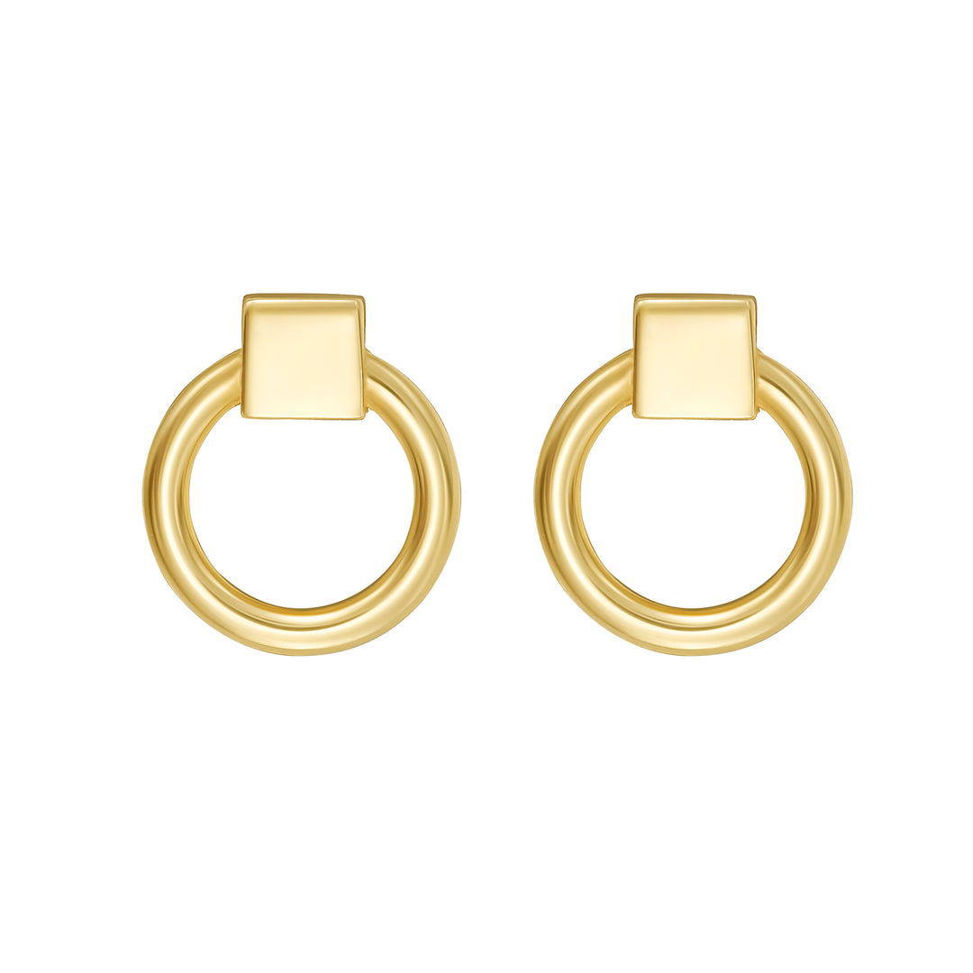 14K Open Circle Stud Earrings