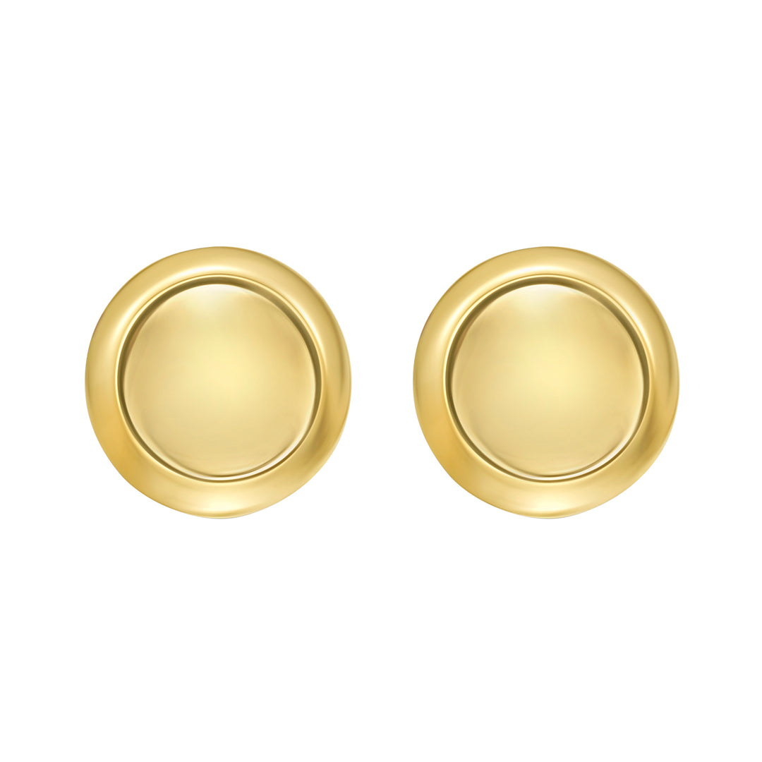 14K Polished Button Stud Earrings