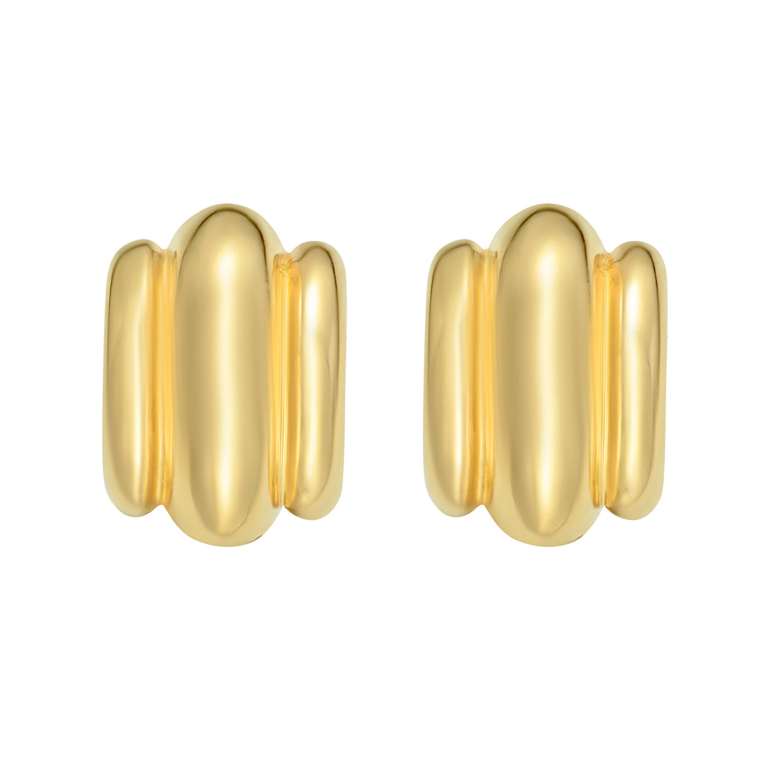 14K Triple Bar Half Hoop Earrings