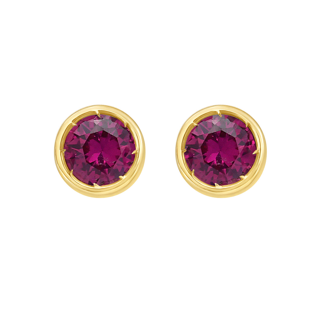 14K Created Ruby Birthstone Earrings