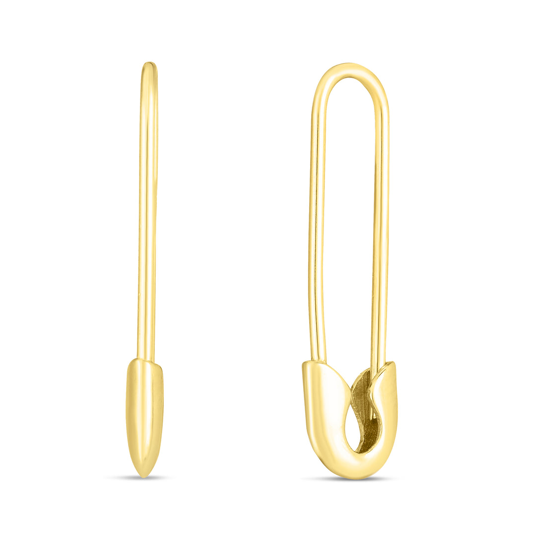 14K Safety Pin Earring