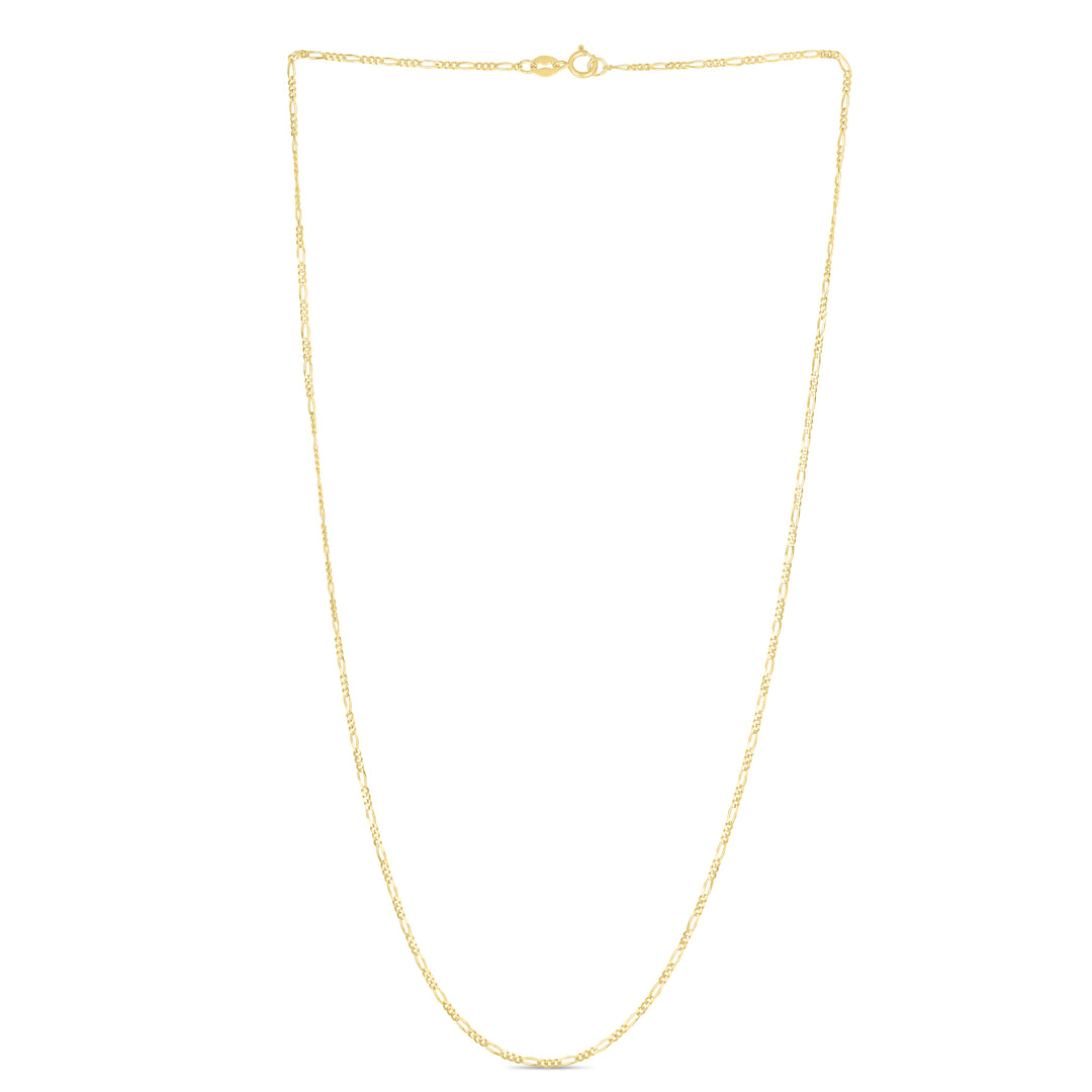 14K Gold 1.3mm Figaro Chain