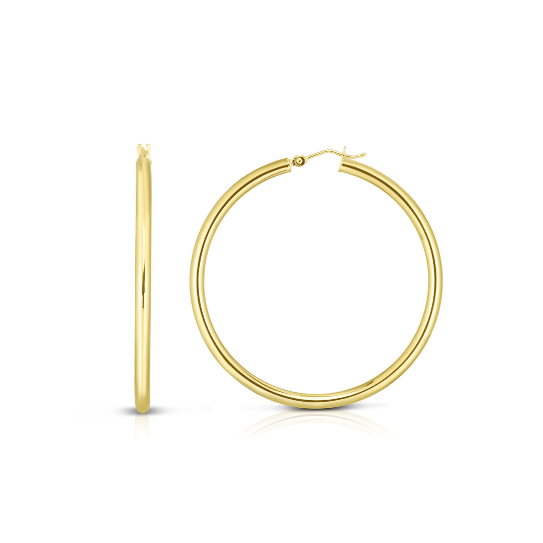 14K Gold 3x20mm Hoops