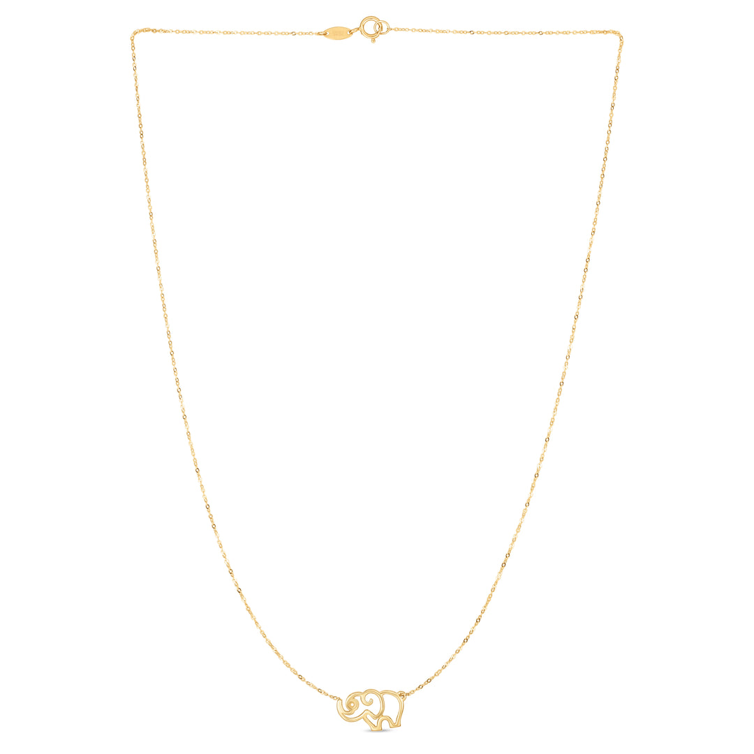 14K Gold Elephant Necklace
