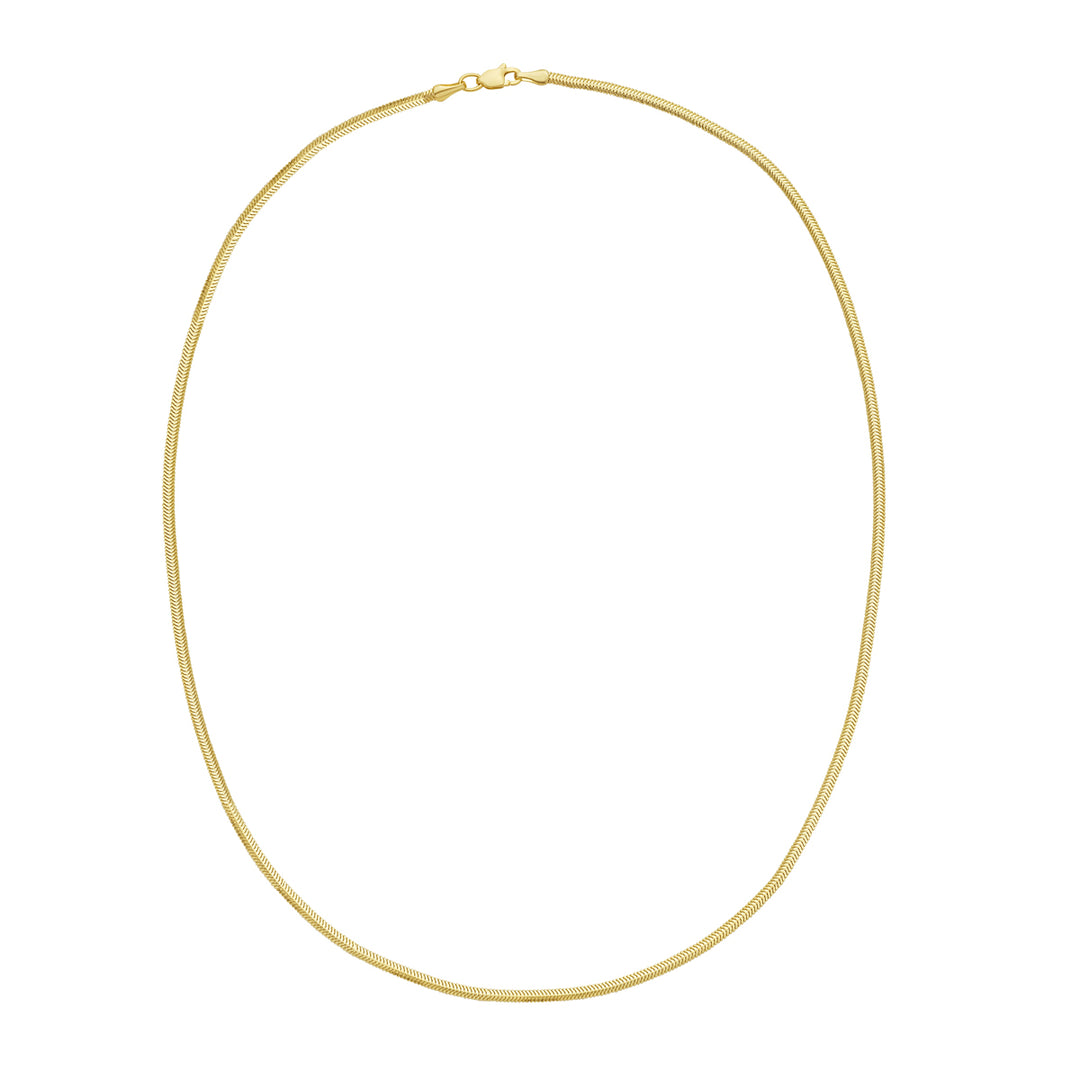 14K Gold 2mm Oval Snake Chain
