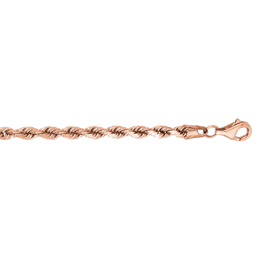 14K Gold 24"" 3.8mm Diamond Cut Royal Rope Chain