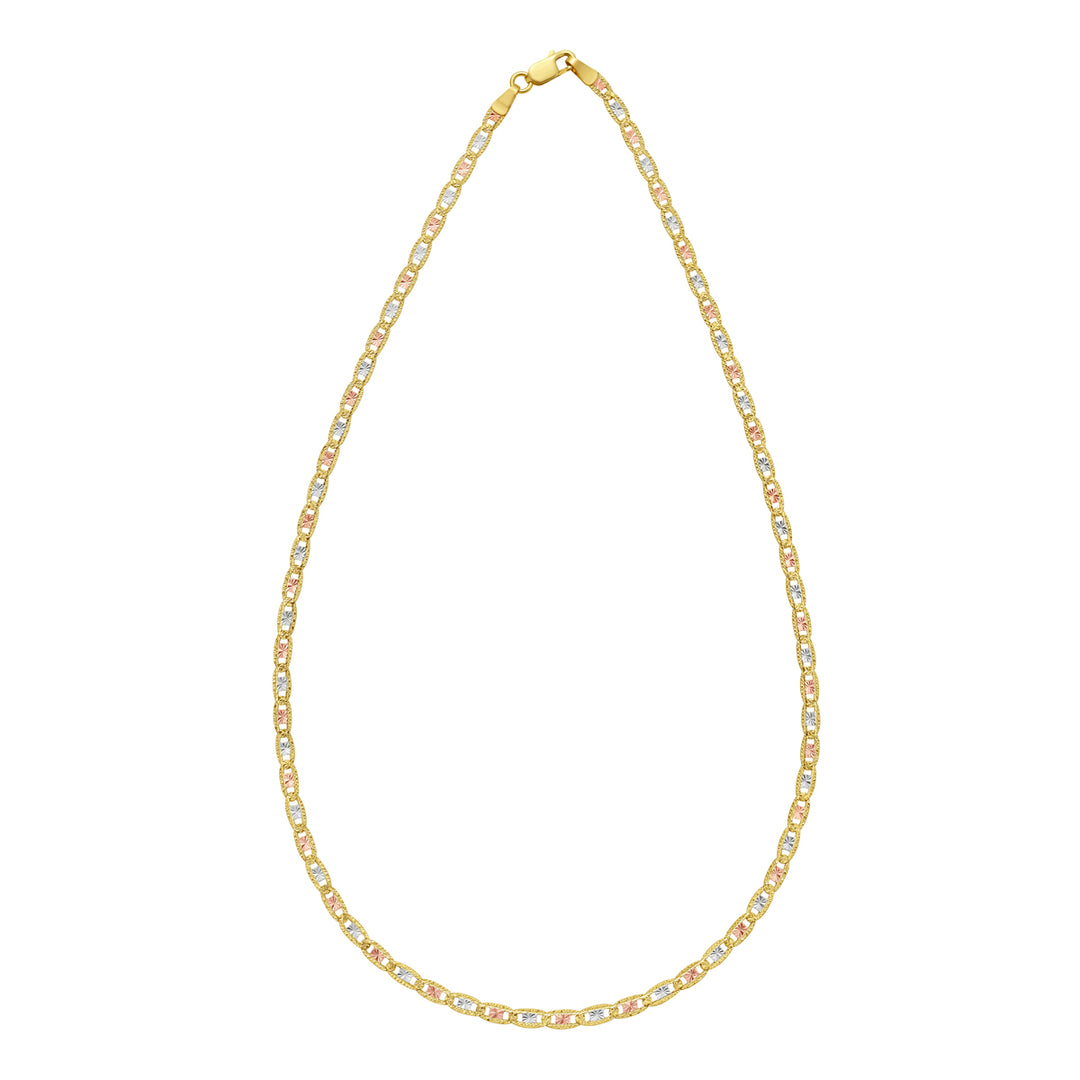 14K Gold 3mm Pave Valentino Chain