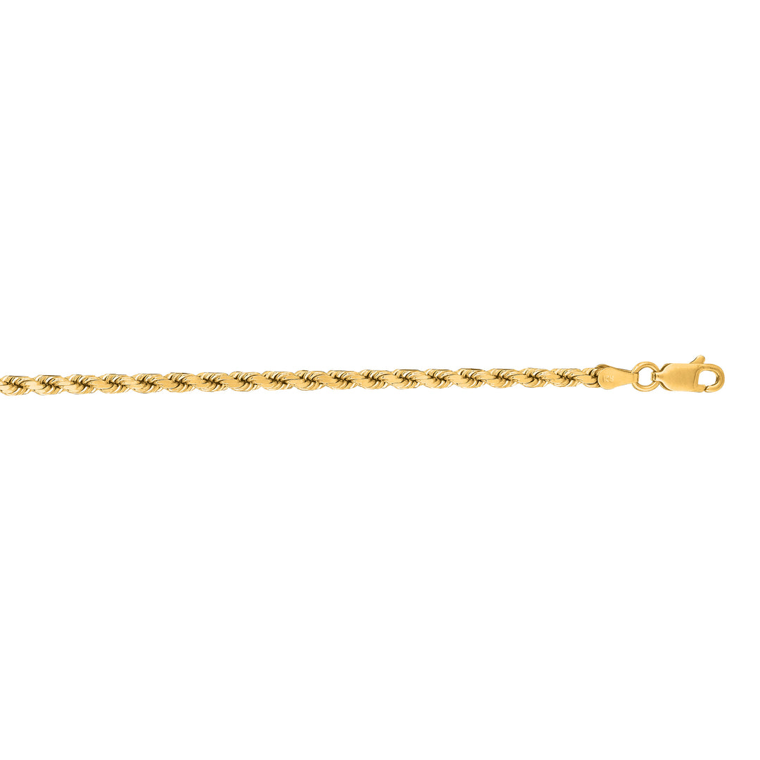 14K Gold 22"" 3.5mm Diamond Cut Royal Rope Chain