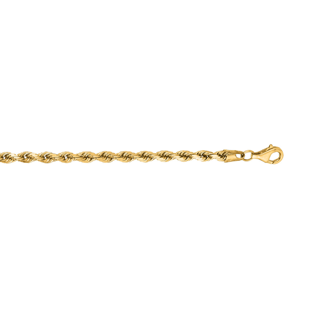 14K Gold 22"" 3.8mm Diamond Cut Royal Rope Chain