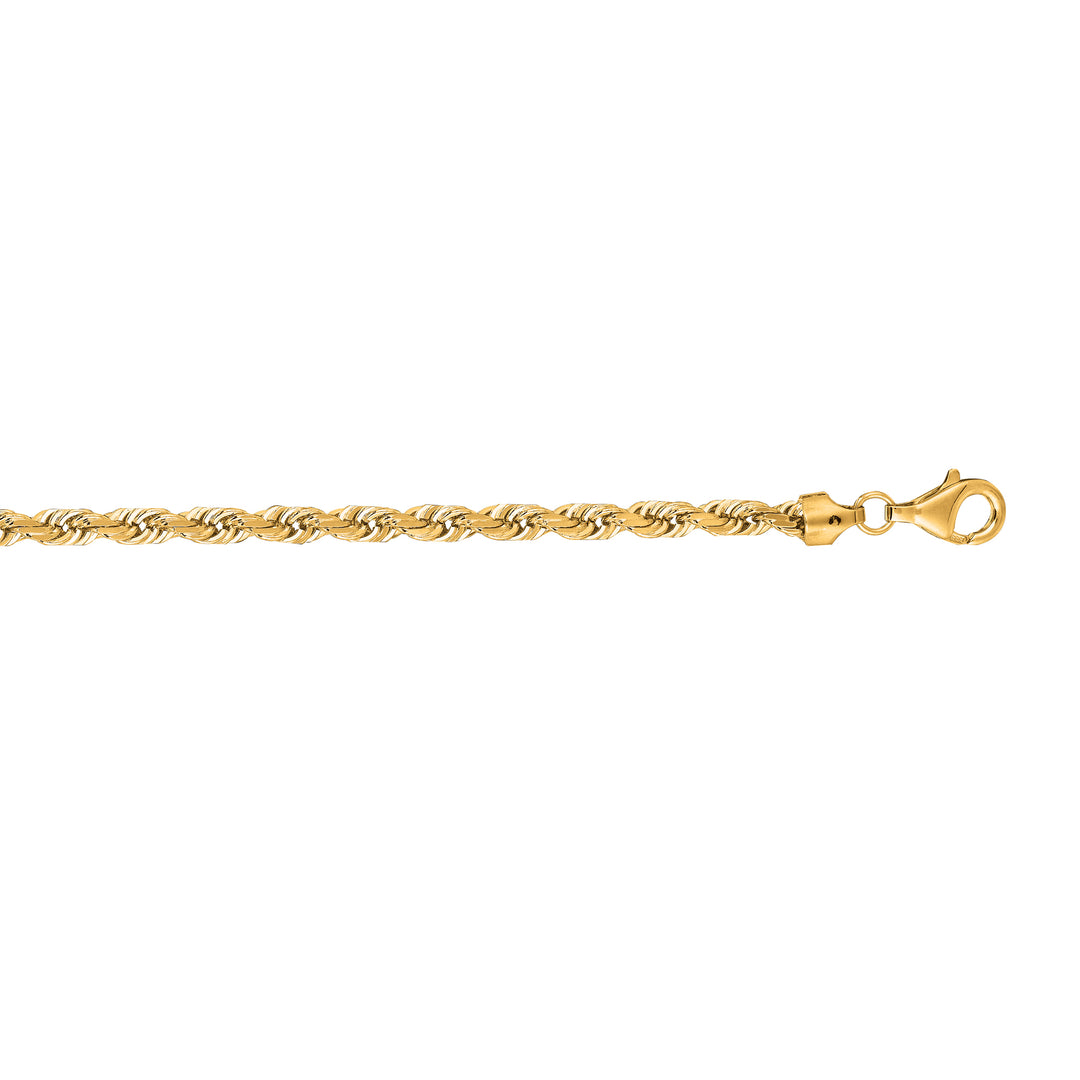 14K Gold 20"" 5mm Diamond Cut Royal Rope Chain