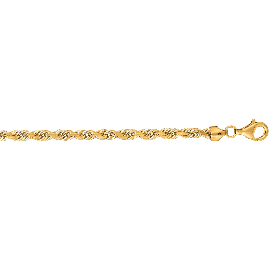 14K Gold 22"" 5.4mm Diamond Cut Royal Rope Chain