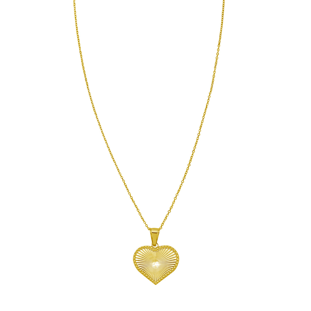 14K Radiating Heart Necklace