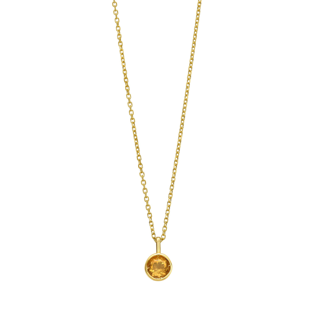 14K Citrine Birthstone Pendant