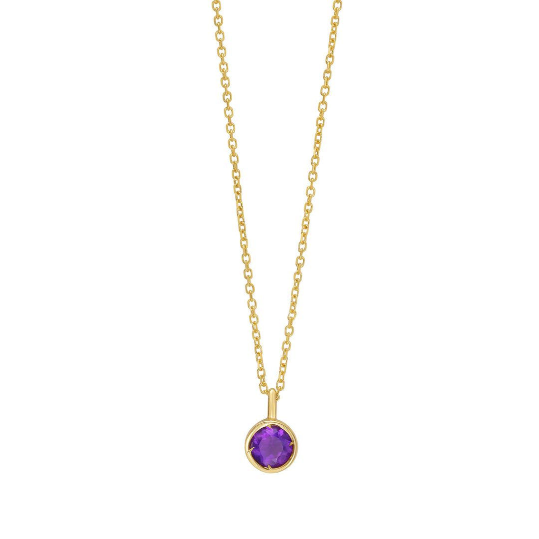 14K Amethyst Birthstone Pendant