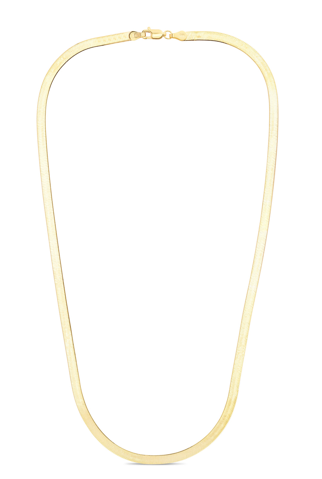 14K Gold 18"" 4mm Imperial Herringbone Chain