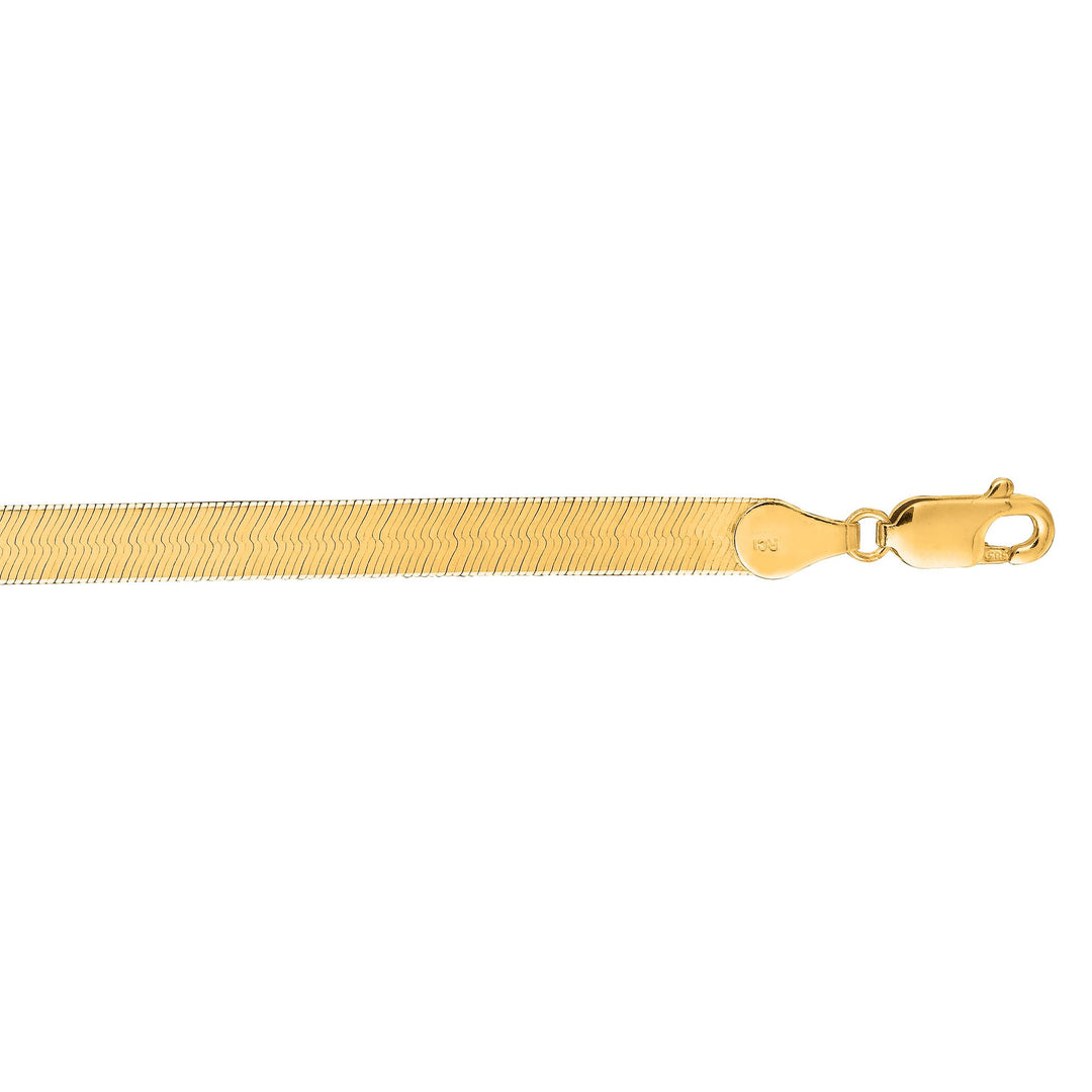 14K Gold 18"" 6mm Imperial Herringbone Chain