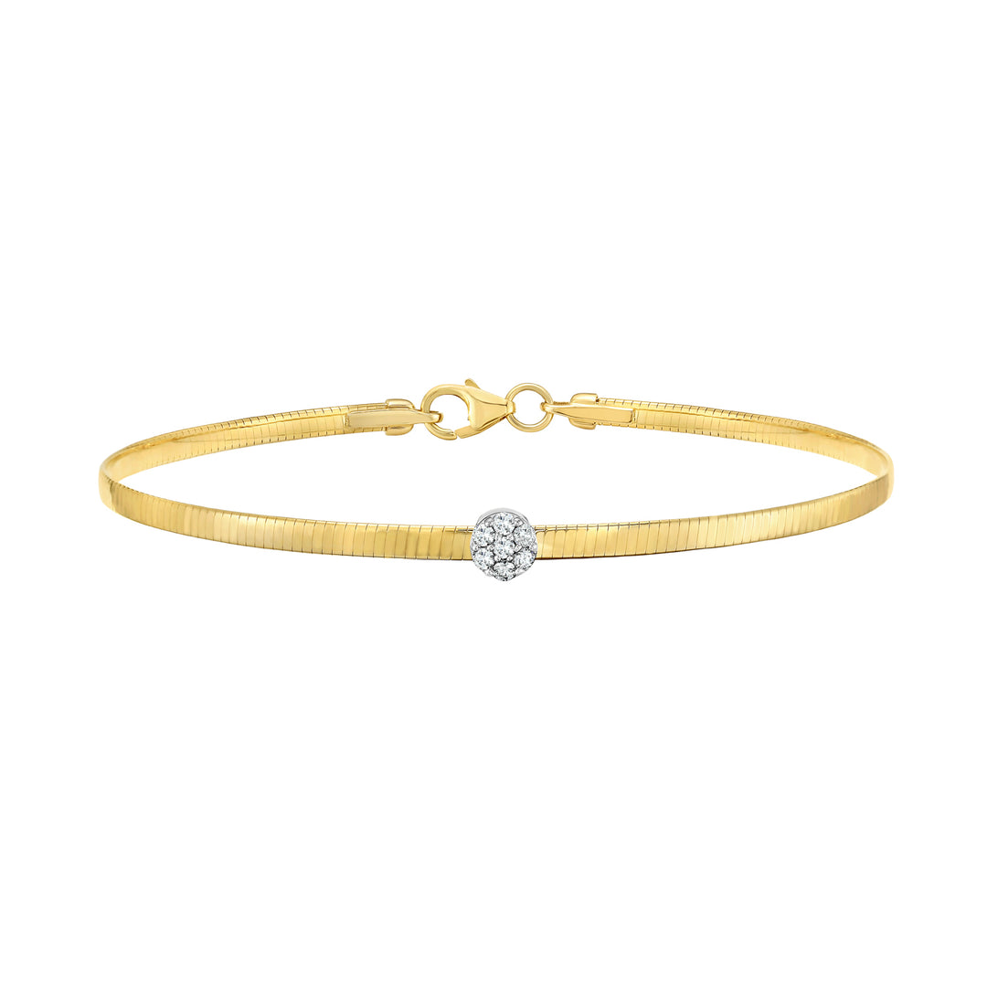 14K TT Diamond Omega Bracelet