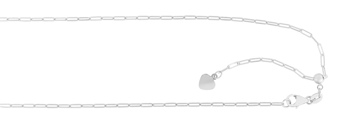 14K Gold 1.5mm Adjustable Paperclip Chain