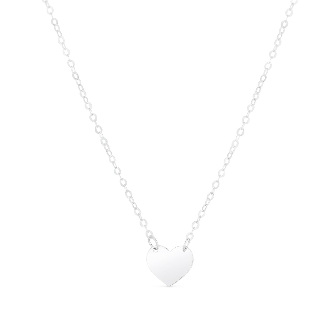 14K White Mini Heart Pendant